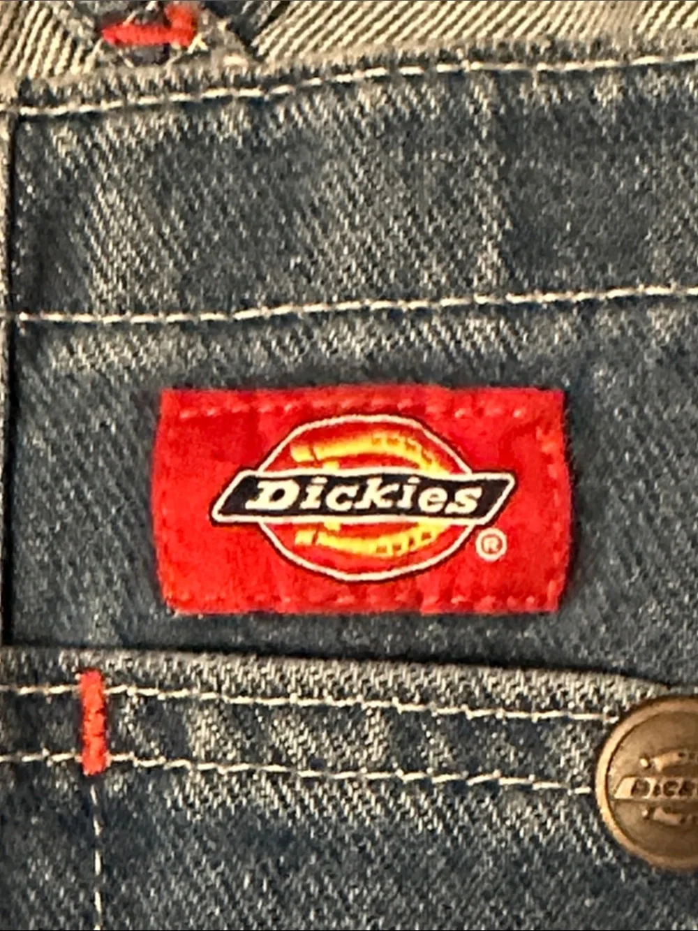 Vintage Dickies  Blue Denim Carpenter Overalls size 46 X 30
